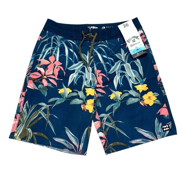 Billabong Big Boys Size 26 Blue Sundays Pro Mid Recycler Board Shorts Swim NWT - Picture 1 of 8